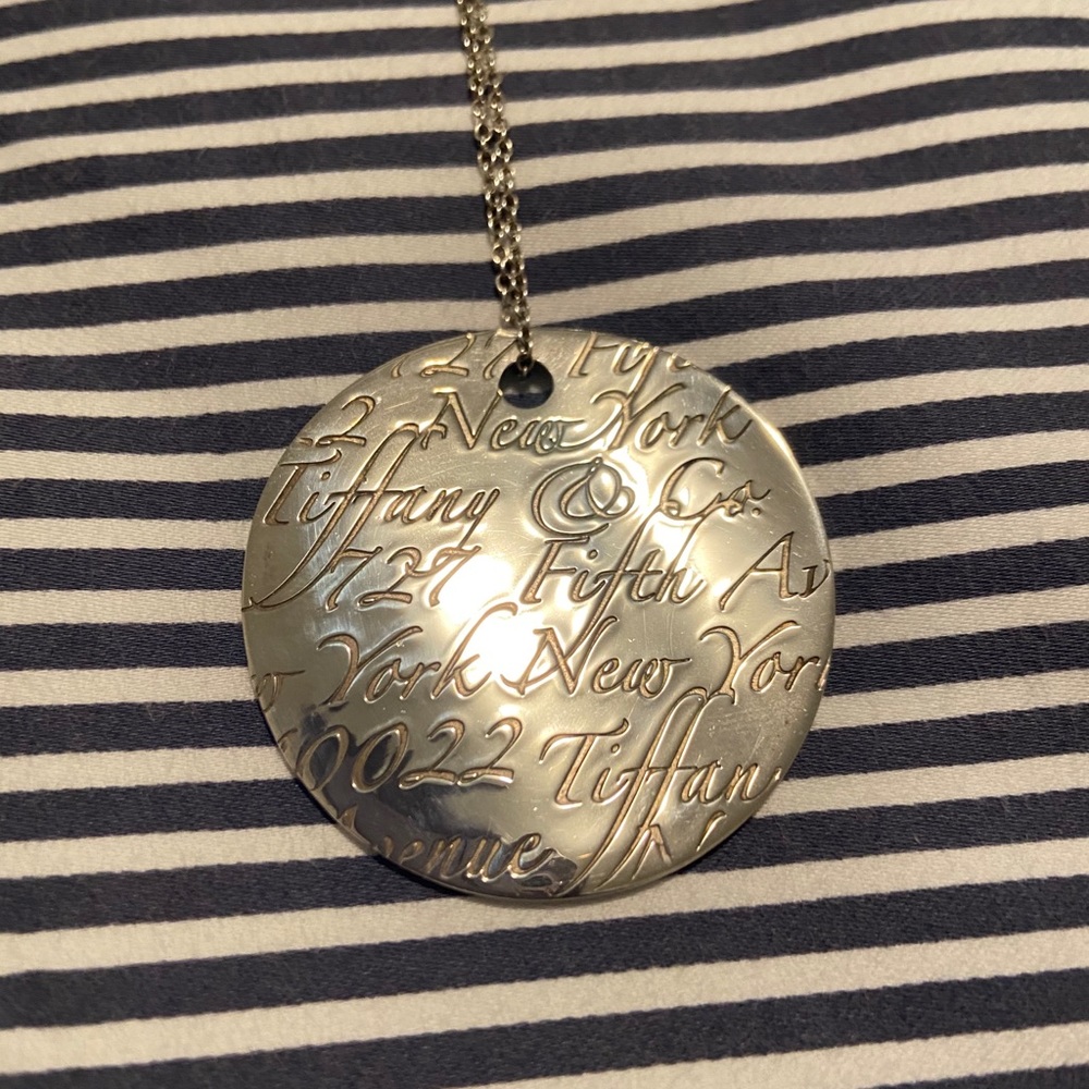 Retired Tiffany & Co. Notes Large Silver Pendant